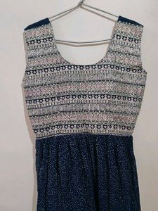 Embellished Navy Blue nayra cut kurti fix price