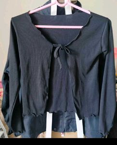 😃COMBO BLACK AND PINK Cute Tie-front
