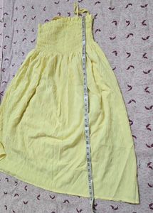 Cream Smocked Midi Dress