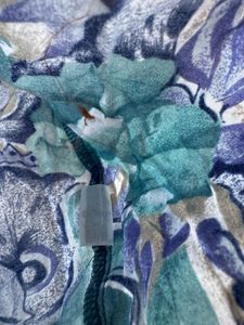 Blue Floral Print Button-Up Shirt