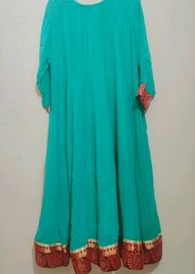 Green Anarkali Long Kurti For Healthy Girl Or Woma