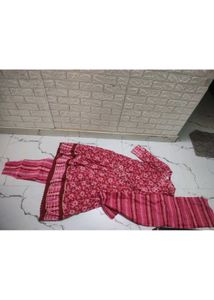 Elegant Pink Floral Anarkali Kurta Set