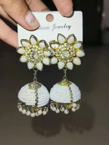 Pearl and Kundan Necklace Set with Jhumkas