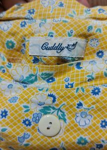Cute Yellow Floral Print Top