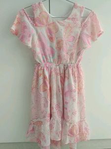 Pink Butterfly Print Dress