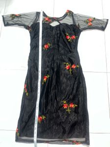 Net Black Kurti