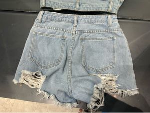 Distressed Denim Shorts