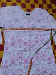 Pretty Pink Embroidered Kurta Set