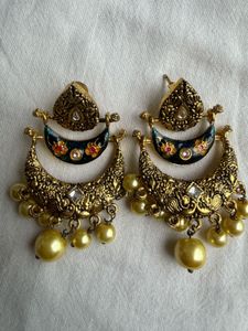 Exquisite Gold-Tone Ethnic Earrings