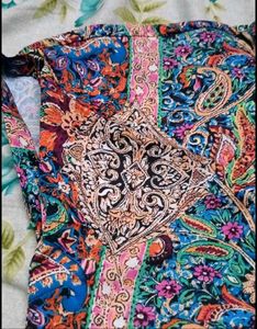 Boho Print Midi Dress with Belt