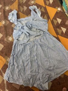 Blue &amp; White Striped Romper