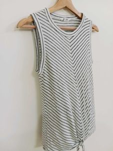 Striped Sleeveless Tie-Front Top