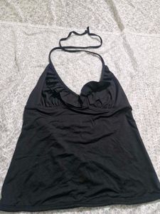 Classic Black Halterneck Tankini Top