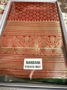 Elegant Red & Gold Woven Saree