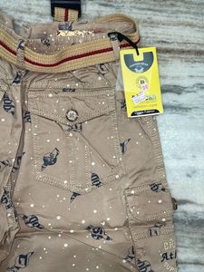Boys' Printed Cargo Shorts with Belt