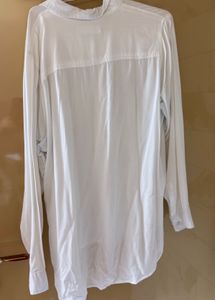 Zara White Long Sleeve Button-Up Shirt