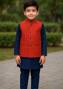 Men's Kurta Set with Waistcoat