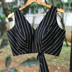Striped Sleeveless Blouse