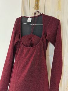 Sparkling Burgundy Bodycon Dress