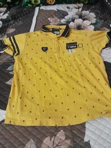 Boy's Yellow Graphic Polo Shirt