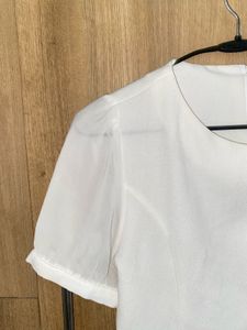 Chic White Sheer Sleeve Top