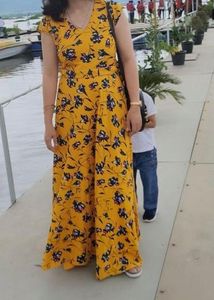 Yellow Floral Maxi Dress