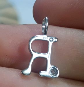 Silver Alphabet "R" Charm Pendant