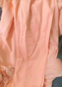 Peach Kurta with Embellished Neckline