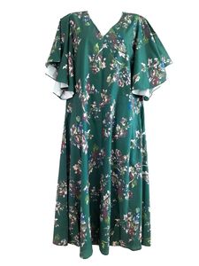 Green Printed Dress (Women's)