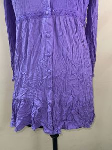 Purple Crinkled Kurta
