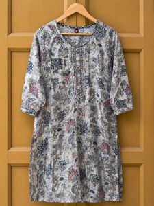 Stylish Floral Print Kurta No Dupatta