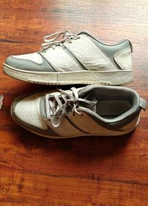 Stylish White &amp; Grey Sneakers