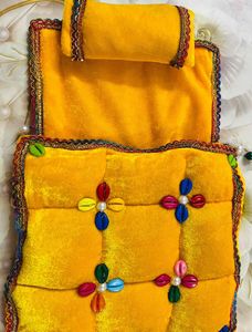 Laddu Gopal Ji Rajiyi Bedset With Pillow 3pice Set