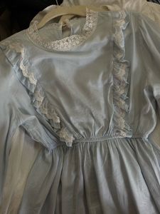 Light Blue Ruffled Lace Top