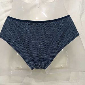 Navy Polka🪔 Dot Briefs with Pink Bow