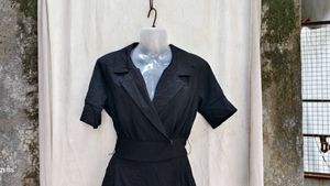 668. Chic Black Blazer Romper