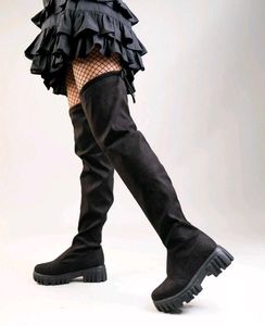 Black Thigh High Boots