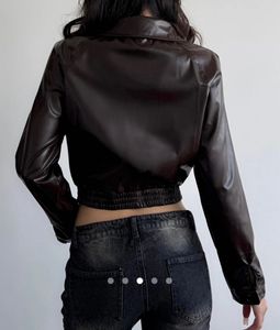 Faux Leather Cropped Jacket
