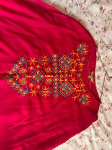 Vibrant Pink Embroidered Kurta