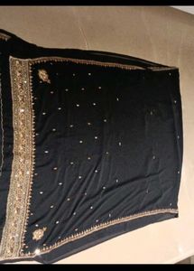 Black Embroidered Saree