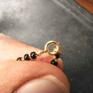 92.5 Pure Silver Gold polish Heart Mangalsutra