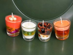 Set of 4 Decorative Scented Jar Candles