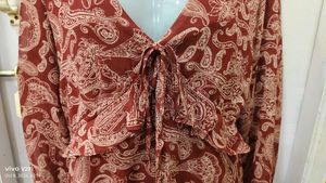 Maroon Paisley Print Dress