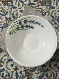 Lavender Design White Bowl
