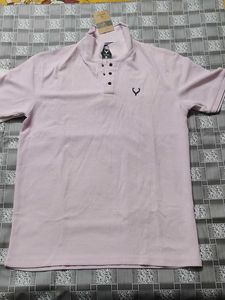 Men's White and purple textured Polo T-Shirt