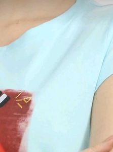 Graphic Print Light Blue T-Shirt