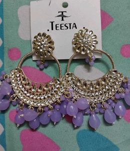 Teesta Designer Kundan Jhumka Earrings