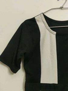 Color Block A-Line Midi Dress