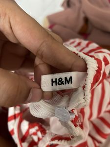Red &amp; White Striped Jumpsuit