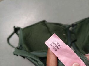 Designer Green Bra with Gold Chain Detail